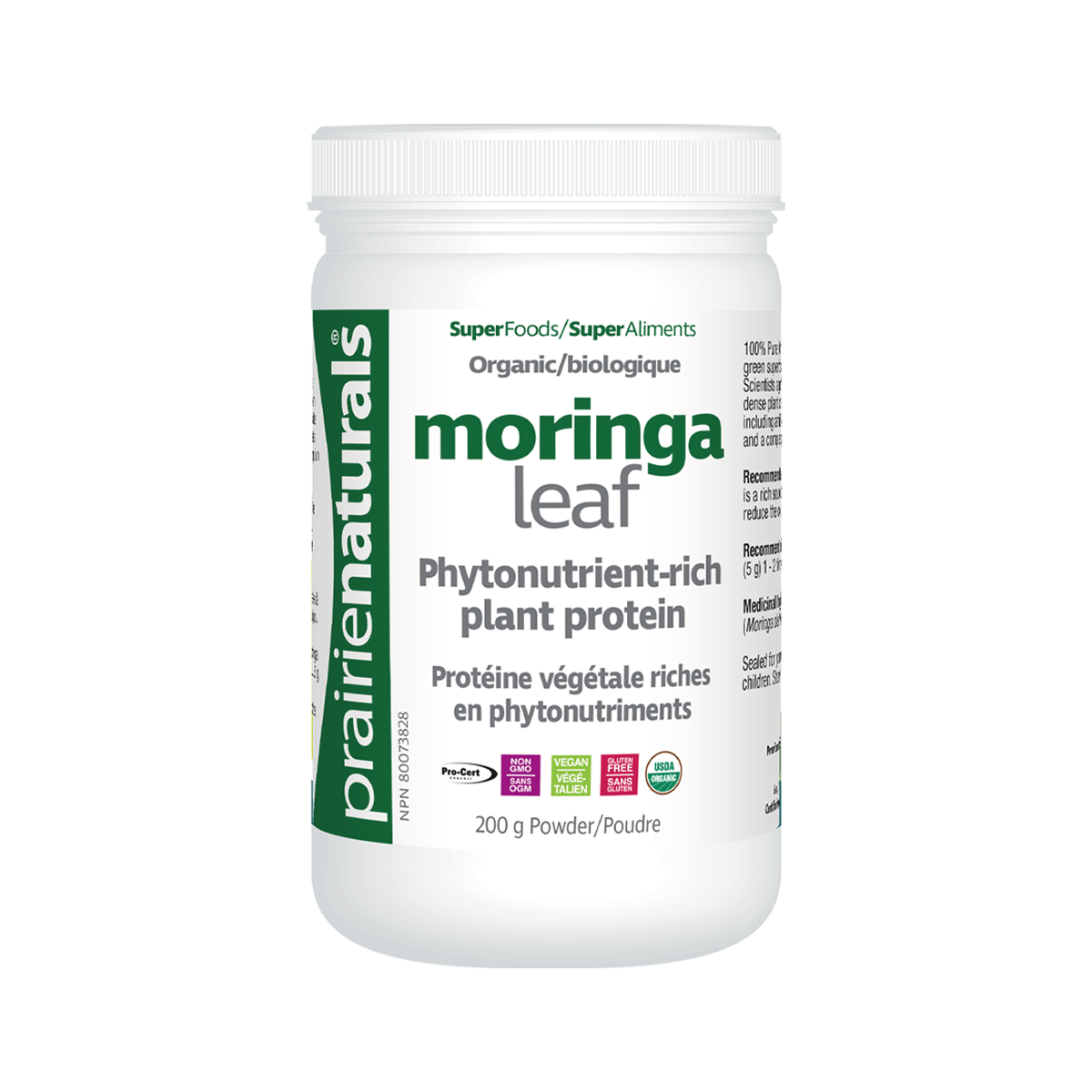 限時優惠 - Prairie Naturals Organic Moringa Leaf Powder 有機辣木葉粉 200g (平衡血糖,保肝,抗炎,改善貧血)Exp: 2026/01