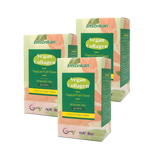 【3盒裝】Ensonkan Vegan Collagen - Tropical Fruit Flavor 素食膠原蛋白肽粉 (熱帶水果味) - 30 條/盒 (New Package!)