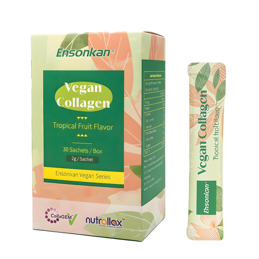 全新升級包裝‼️Ensonkan Vegan Collagen - Tropical Fruit Flavor 素食膠原蛋白肽粉 (熱帶水果味) - 30 條/盒 (New Package!)