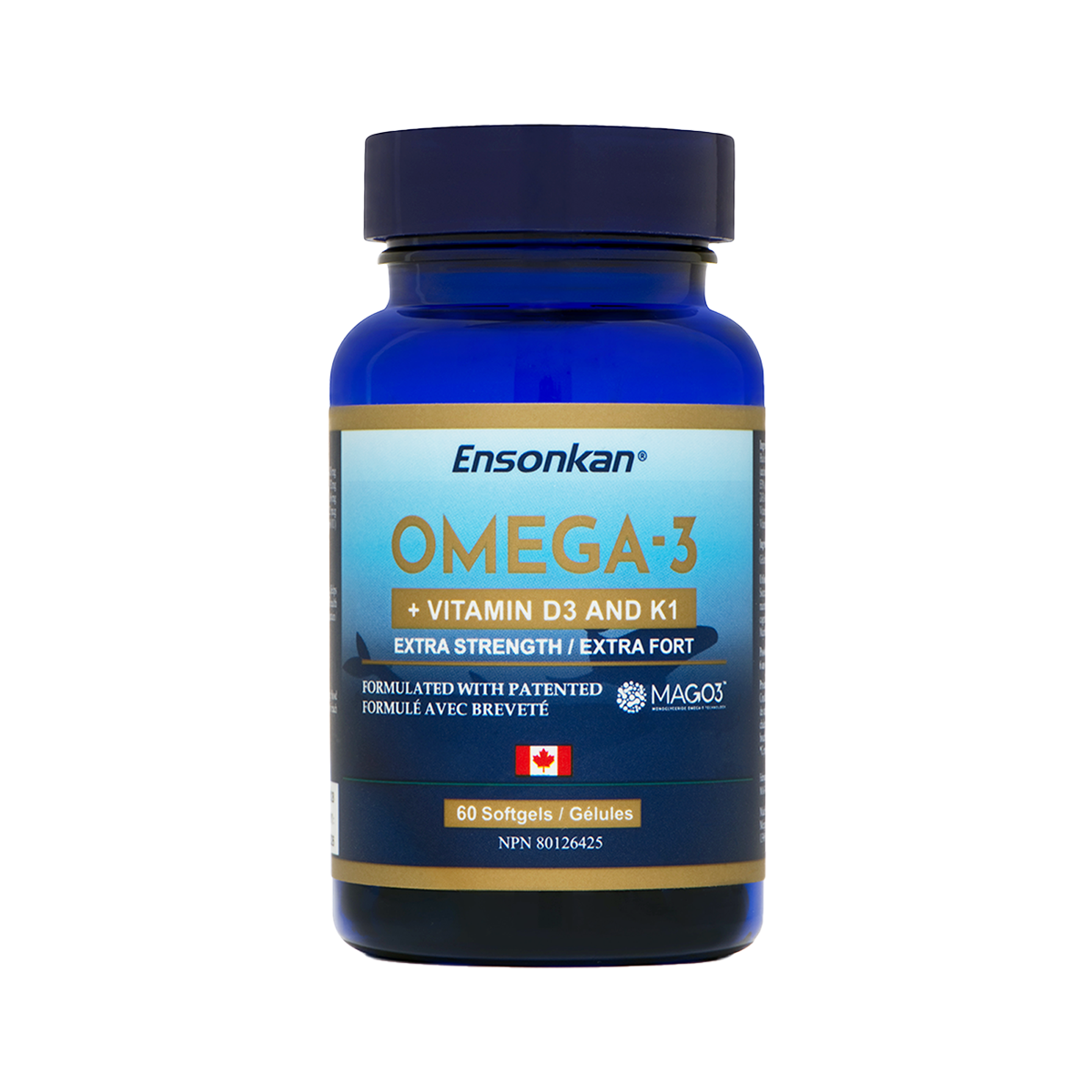 Ensonkan Omega 3 + Vitamin D3 and K1 (安迅康MAG-O3™ 高濃度魚油) 60 粒