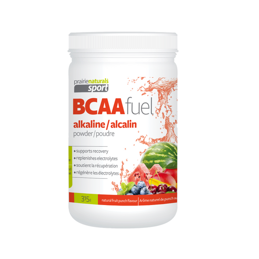 Prairie Naturals Fuel Alkalinized BCAA - Natural fruit punch flavour 支鏈氨基酸（雜果賓治味）315g 有助運動後回復體力，舒緩肌肉損耗疲勞酸痛，有助於運動後增肌減體脂