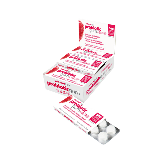 Prairie Naturals CulturedCare Probiotic Gum BlisK12 益生菌口香糖 覆盆子/石榴味 12排/盒 Exp: 2025/06